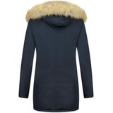 Lange Parka Jas Dames - Bontkraag - Blauw