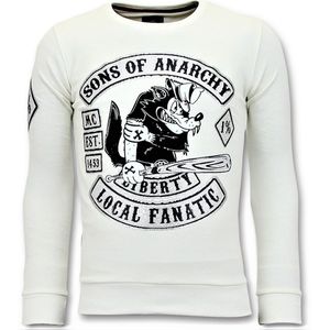 Rhinestones Sweater Heren - Sons Of Anarchy Trui - Wit