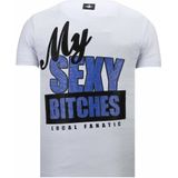 Bad Girls Do It Better - Rhinestone T-Shirt - Wit