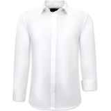 Trendy Blanco Overhemden Heren - Slim Fit  Wit