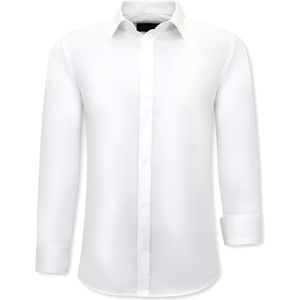 Trendy Blanco Overhemden Heren - Slim Fit  Wit