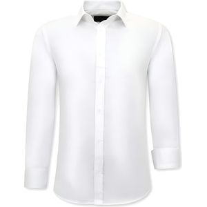 Trendy Blanco Overhemden Heren - Slim Fit  Wit