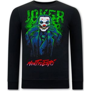 Heren Sweater Print - Joker  Zwart
