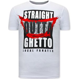 Mannen T-Shirt - Straight Outta Ghetto - Wit