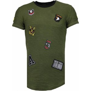 Military Patches - T-Shirt - Groen