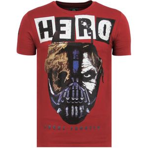 Hero Mask - Zomer T-Shirt Heren - B - Bordeaux