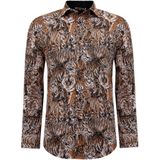 Tijgerprint Blouse Heren  Bruin