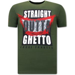 Shirts Heren - Straight Outta Ghetto - Groen