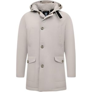 Gewatteerde Parka Capuchon  Beige