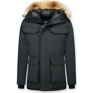 Parka Jas Heren - Bontkraag - Zwart