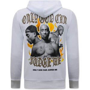 Tupac Legend Trui - Pac Heren Hoodie - Wit
