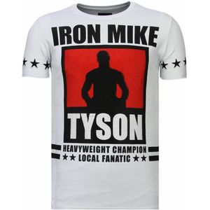 Iron Mike Tyson - Rhinestone T-Shirt - Wit