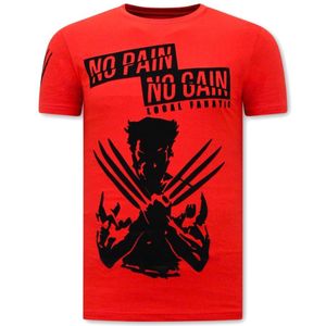 T-Shirt Print Heren - Wolverine T-Shirt X Man - Rood