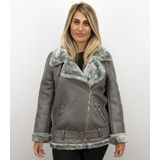 Imitatie Lammy Coat Dames - Grijs