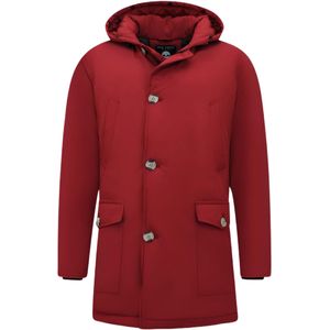 Winterjas Heren Parka Gewatteerd  Rood