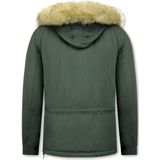 Heren Anorak Winterjas Bontkraag - Groen