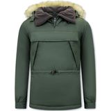 Heren Anorak Winterjas Bontkraag - Groen