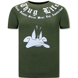 T-Shirt Korte Mouw Heren - Thug Life - Groen