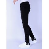 Slim-fit Mannen Jeans Stretch Gaten -  - Zwart