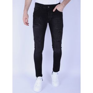 Slim-fit Mannen Jeans Stretch Gaten -  - Zwart