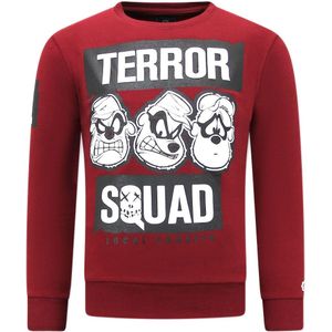Heren Sweater Print - Terror Beagle Boys - Bordeaux