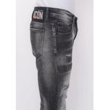 Distressed Jeans Stonewash Heren - Slim Fit -- Zwart