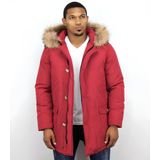 Parka Jas Heren - Bontkraag - Rood