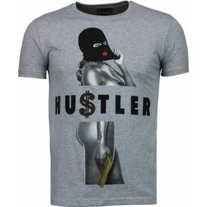 Hustler - Rhinestone T-Shirt - Grijs