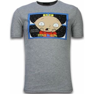 Stewie Home Alone - T-Shirt - Grijs