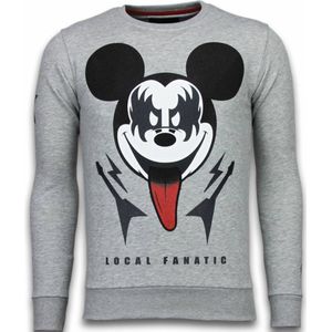 Kiss My Mickey - Rhinestone Sweater - Grijs