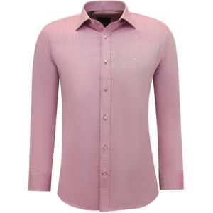 Effen Oxford Overhemd Heren Slim Fit - Fuchsia