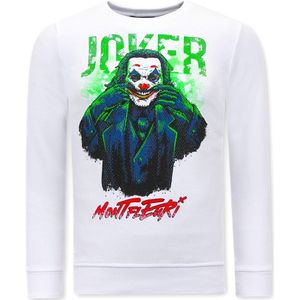Heren Sweater Print - Joker  Wit