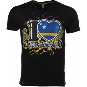 T-Shirt I Love Curacao - Zwart