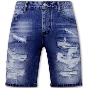 Korte Spijkerbroek Gaten - Denim Short  Blauw