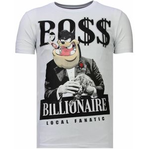 Billionaire Boss - Rhinestone T-Shirt - Wit