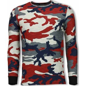 Army Shirt Zipped Back - Long Fit Sweater - Camo