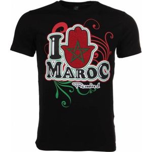 T-Shirt I Love Maroc - Zwart
