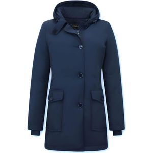 Lange Parka Dames Winter -  - Blauw