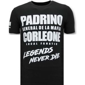 T-Shirt Mannen - Padrino Corleone - Zwart
