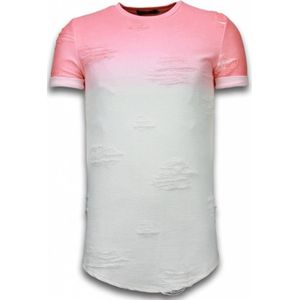 Flare Effect T-Shirt - Long FiT-Shirt Dual Ed - Roze