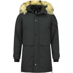 Lange Parka Jas Heren - Bontkraag - Zwart