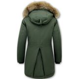 Parka Dames Winterjas Bontkraag Groot - Groen