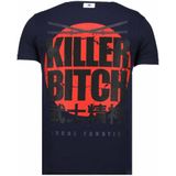 Killer Bitch - Rhinestone T-Shirt - Navy