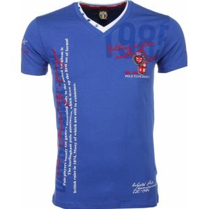 Korte Mouwen Heren - Borduur Polo Club - Blauw