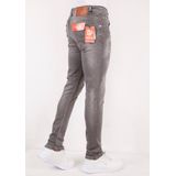 Grijze Slim Fit Jeans Stretch Heren - SLM  Grijs