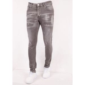 Grijze Slim Fit Jeans Stretch Heren - SLM  Grijs