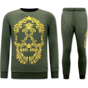 Joggingpak Heren - Skull Embroidery - Groen