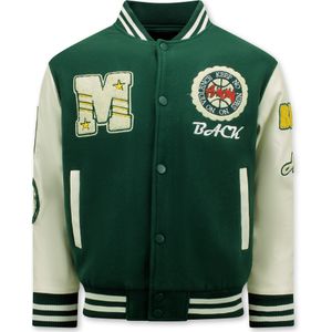 Vintage Oversized Varsity Jacket Heren -  - Groen