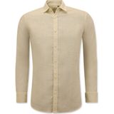 Linnen Overhemd Heren - Regular Fit - Blanco - Beige