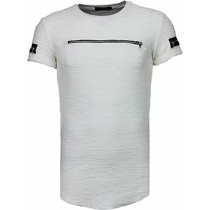 Zipped Chest - T-Shirt - Wit